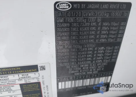 2020 Land Rover Discovery Hse Luxury from USA, damaged, VIN SALRT2RV8L2434208